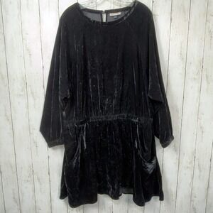 Universal Thread Women's Black Velvet Long Sleeve Mini Dress Size XXL